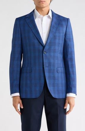 Zanetti Trim Fit Plaid Sport Coat in Navy at Nordstrom Rack, Size 44Regular