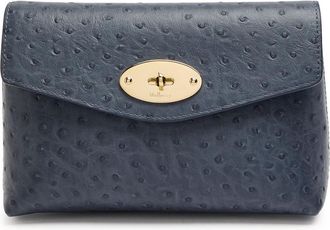 Mulberry Darley Ostrich-embossed Leather Pouch - Blue - One Size