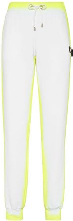 Philipp Plein Fluo cotton track pants - women - Cotton - L - White