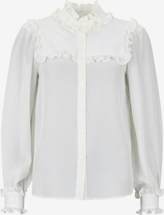 Luisa Spagnoli Transparentes langes Hemd aus Seide Lidia