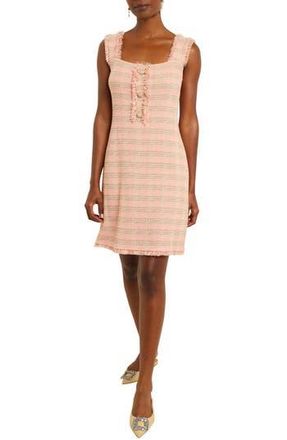 Misook Fringed Sleeveless A-Line Dress in Pink at Nordstrom Rack, Size Medium