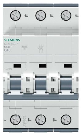 SIEMENS Interruptor Autom&aacute;tico 400v 10ka, 3 Polos, C, 40a, T=70mm, 5sy43407