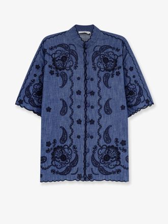 Zimmermann Camicia Aster in denim con ricami in contrasto all-over - ZIMMERMANN - gender_Woman