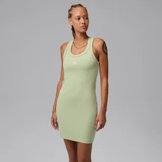 Nike Jordan Womens Jordan Brooklyn Tank Top Dress in Green | IF1389-371