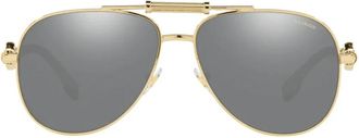 Versace Pilot Zonnebril Gepolariseerd Stijlvol Model - unisex - Zonnebrillen - Geel - 59 MM - Accessoires