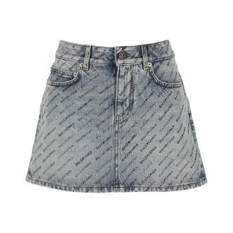 Balenciaga Blue Denim Womens Skirt