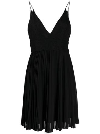 Givenchy lace pleated dress - women - Silk/Polyamide/Acetate/Viscose/Polyester - 38 - Black