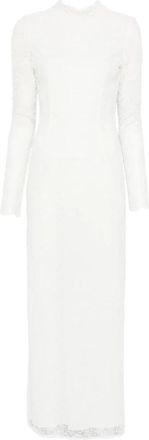 Rotate Lace Open Back Dress - Dames - Avondkleed - Wit - S - Polyester - Kleedjes