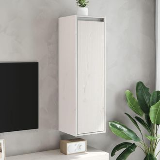 vidaXL Vidaxl - Armario De Pared 2 Uds Madera Maciza Pino Blanco 30x30x100 Cm