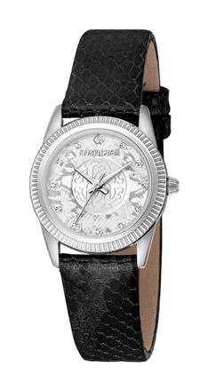 Roberto Cavalli Womens RC5L074L0015 Women Quartz Stainless Steel Silver Leather 5 ATM 28 mm - Black - One Size