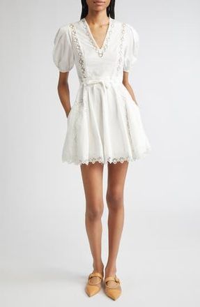 Ulla Johnson Camilla Mesh Detail Cotton Minidress in Pristine at Nordstrom Rack, Size 10