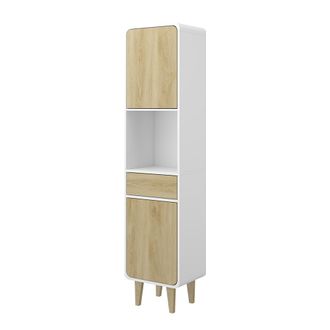 Vicco Mueble De Ba&ntilde;o Arla, Blanco/roble, 40 X 161 Cm, Vicco