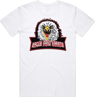 Sanfran Clothing Eagle Fang Karate Top Funny Martial Arts Film Gift Kai T-Shirt Medium/White
