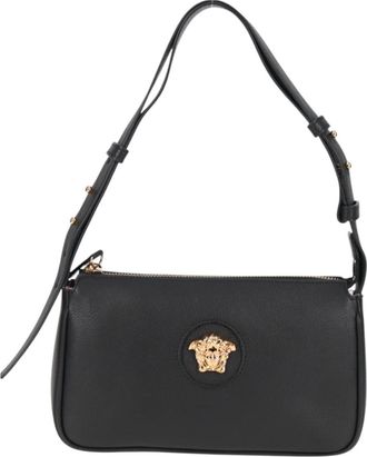 Versace Medusa Black Leather Handbag (Pre-Owned)