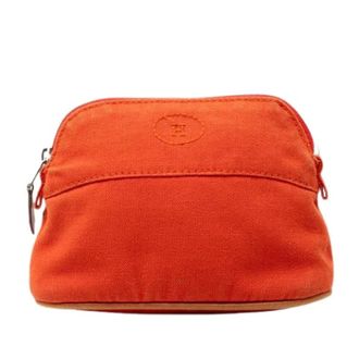 Herm&egrave;s Pre-owned Clutches, female, Orange, Size: ONE SIZE Pre-owned Canvas Pouch