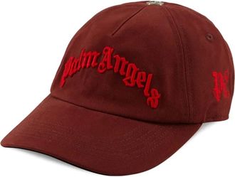 Palm Angels Cappello da baseball con visiera curva e ricamo - Marrone