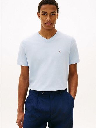 Tommy Hilfiger Flag Embroidery V-Neck T-Shirt