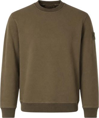Stone Island Cotton Stretch Fleece Ghost Sweater - Heren - Sweatshirts - Groen - 2XL - Katoen - Hoodies & sweatvesten