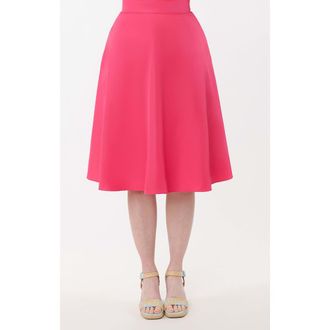Unique Vintage Retro Style High Waist Vivien Swing Skirt in Hot Pink at Nordstrom, Size Medium