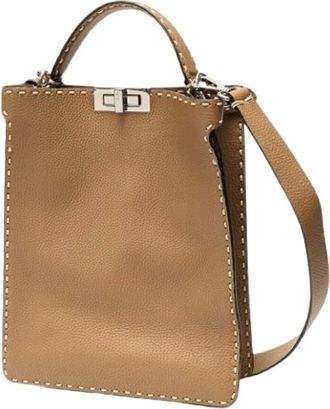 Fendi Pre-owned Handbags, female, Brown, Size: ONE SIZE Pre-owned Vintage Leather Handbag