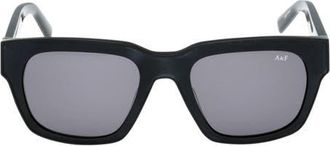 Abercrombie & Fitch 52mm Square Sunglases in Shiny Black /Smoke at Nordstrom