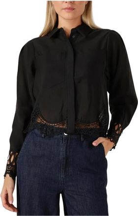 Copenhagen Muse Zwarte Cmmolly-Shirt Blouse - Dames - Overhemden - Zwart - XS - Wol - Overhemden