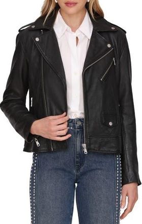 Avec Les Filles Leather Moto Jacket in Black at Nordstrom Rack, Size X-Small