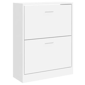vidaXL Vidaxl - Mueble Zapatero Madera Contrachapada Blanco Brillo 63x24x81 Cm
