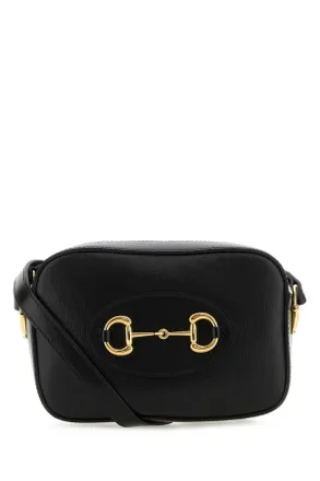 Gucci Black Leather Gucci Horsebit 1955 Crossbody Bag