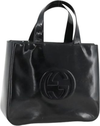 Gucci Pre-owned Handbags, female, Black, Size: ONE SIZE Pre-owned Vintage Patent Leather Hand Bag