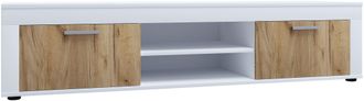 ebuy24 Ebuy24 - Muebles Tv Vcm Lowboard Estante Tv Dimensiones Al. 37 X An. 160 X P. 45 Cm Muebles Fernseh - Usilo Xl (blanco / Roble Miel)