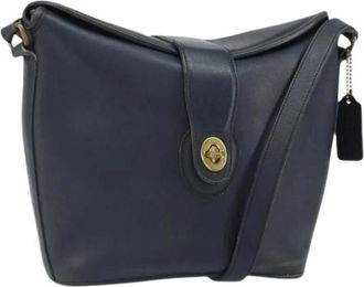 Coach Pre-owned Cross Body Bags, female, Blue, Size: ONE SIZE Pre-owned Leather Shoulder Bag