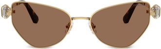 Swarovski cat-eye sunglasses - women - Metal - 57 - Gold