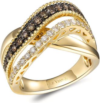 Le Vian Ladies Chocolate Diamonds Rings set in 14K Strawberry Gold