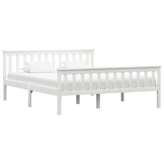 Berkfield Home Bed Frame without Mattress White Solid Pinewood 160x200 cm