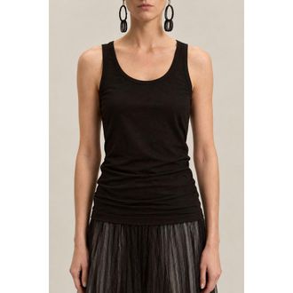 Brunello Cucinelli WomenS Black Cotton Stretch Tank Top, Size XL