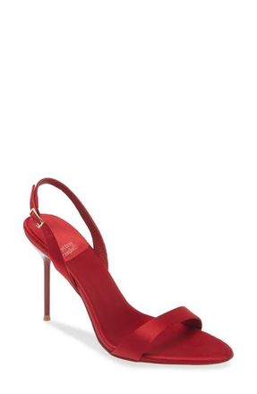 Jeffrey Campbell Go-Getter Sandal in Red Satin at Nordstrom, Size 6.5