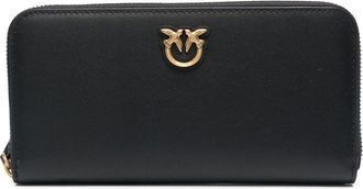 Pinko logo-plaque leather wallet - women - Calf Leather - One Size - Black