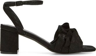 Koko + Palenki Womens Serenity Square Toe Sandal In Black Metallic Leather