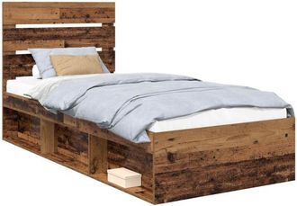 vidaXL Estructura De Cama Con Cabecera Madera Vieja 90 X 190 Cm Vidaxl