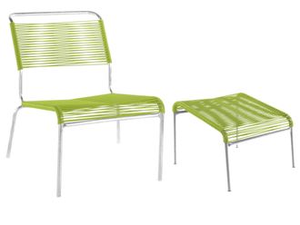 Schubiger M&ouml;bel Spaghetti-Lounger + Hocker S&auml;ntis