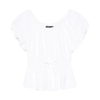 Ralph Lauren Tidrasel Blouse met korte mouwen - Dames - Blouses & Shirts - Wit - Maat: M Katoen