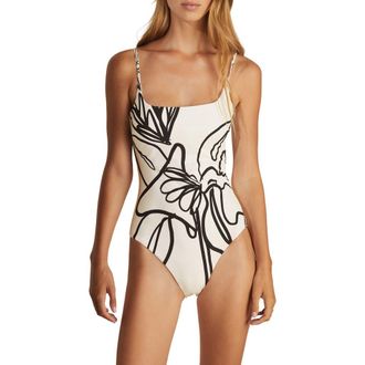 Reiss Imogen Cutout One-Piece Swimsuit in Ivory at Nordstrom, Size 10