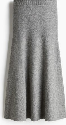 H&M Ausgestellter Strickjupe - Grau