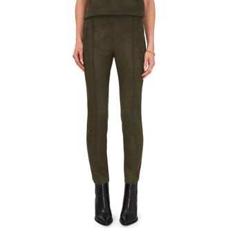 Vince Camuto Pintuck Faux Suede Leggings in Pine Forest at Nordstrom Rack, Size Large