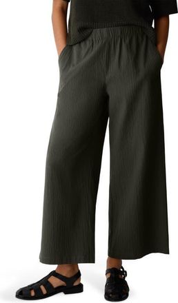 Eileen Fisher Ankle Wide Leg Pants in Seaweed at Nordstrom, Size Xx-Small