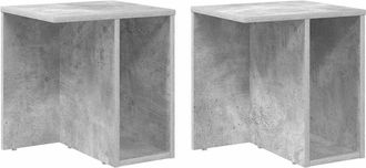 vidaXL Mesa Auxiliar 2 Uds. Gris Concreto 37 X 32 X 40 Cm Vidaxl