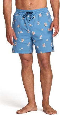 Billabong Sundays Layback Swim Trunks in Charcoal/Navy at Nordstrom, Size Xx-Large