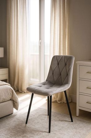 Regalos Miguel Sillas Comedor - Silla Lyke Terciopelo - Gris