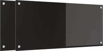 vidaXL Salpicadero De Cocina 2 Pcs Negro 90 X 40 Cm Vidrio Templado Vidaxl